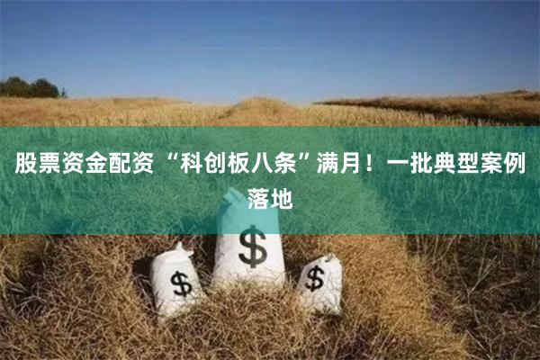 股票资金配资 “科创板八条”满月！一批典型案例落地
