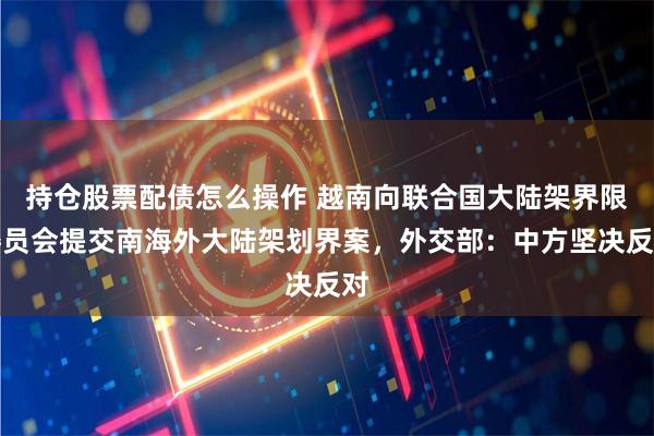 持仓股票配债怎么操作 越南向联合国大陆架界限委员会提交南海外大陆架划界案，外交部：中方坚决反对